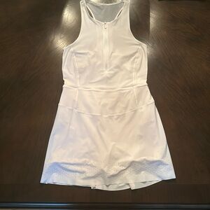 Lululemon White Front Zip/Mesh Back Tennis Dress